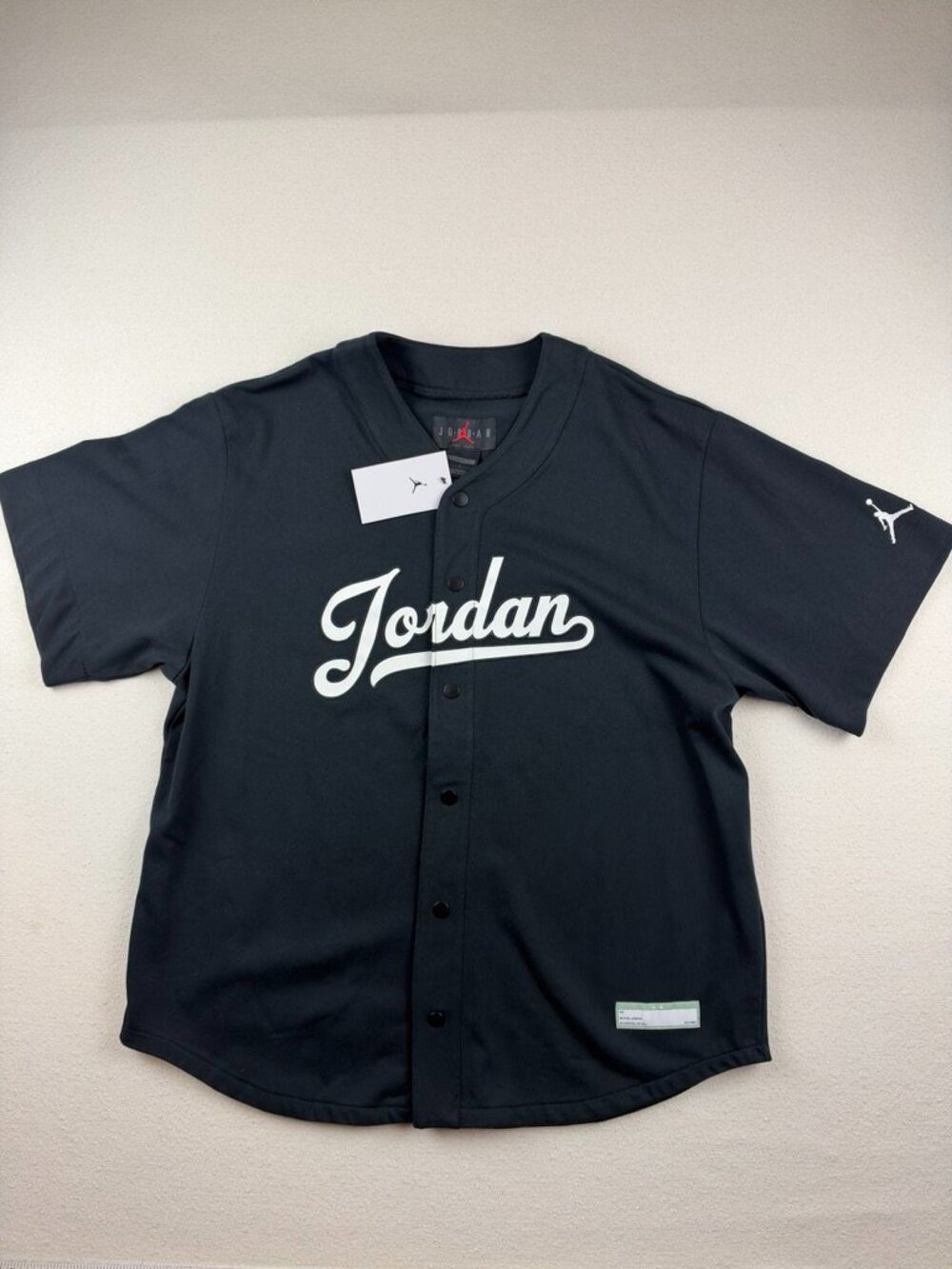 Jordan Flight MVP Baseball Jersey Men’s L Black Loose Fit NWT